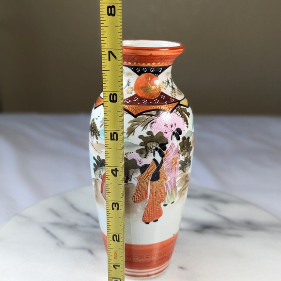 Antique Japanese Kutani Porcelain Vase Chinoiserie - Picture 8 of 12